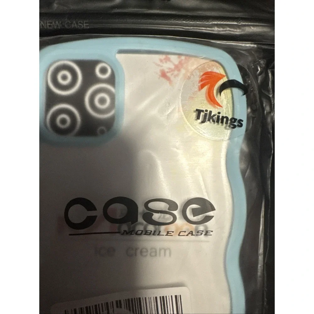 Tjkings Light Blue Wavy Scalloped Edge‎ Jelly Case for iPhone Protective Bumper